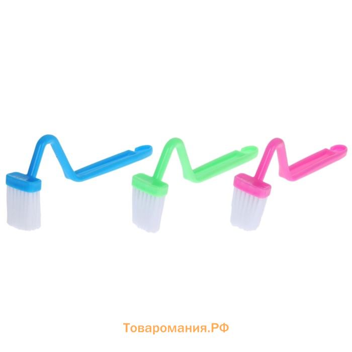 Щётка с изогнутой ручкой , 20 см, МИКС