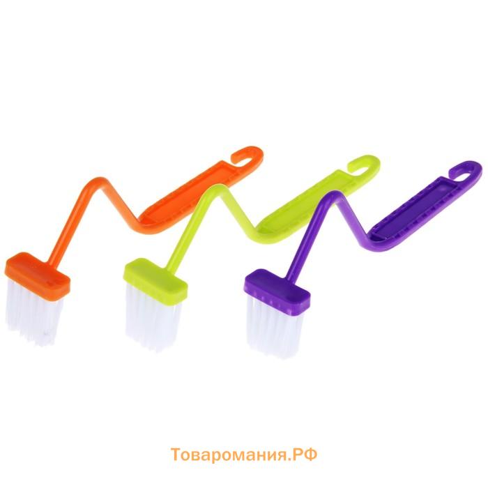 Щётка с изогнутой ручкой , 20 см, МИКС