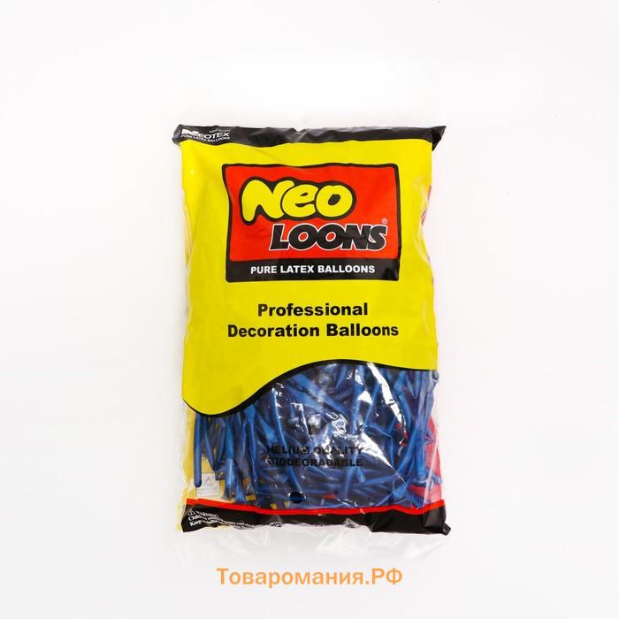 Воздушные шары для моделирования 125 см, d=2.5 см, 10 шт., перламутр, синие