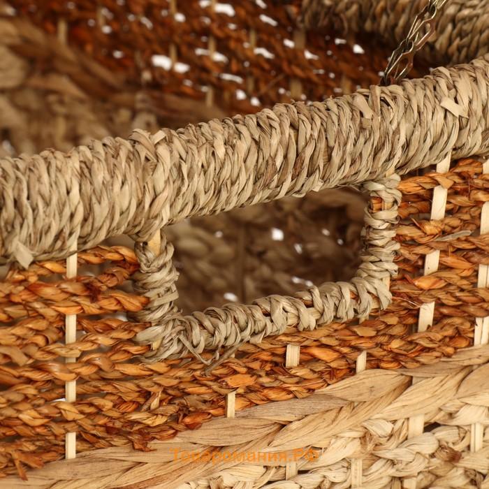 Корзина плетеная, 40х30х50 см, водоросли, кукурузный лист