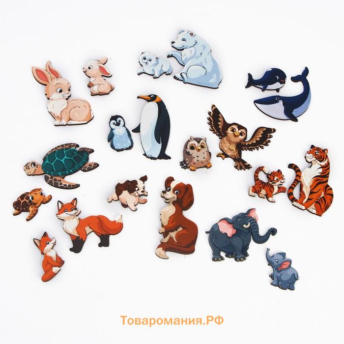 Обучающие магниты «Мама и малыш», 20 магнитов