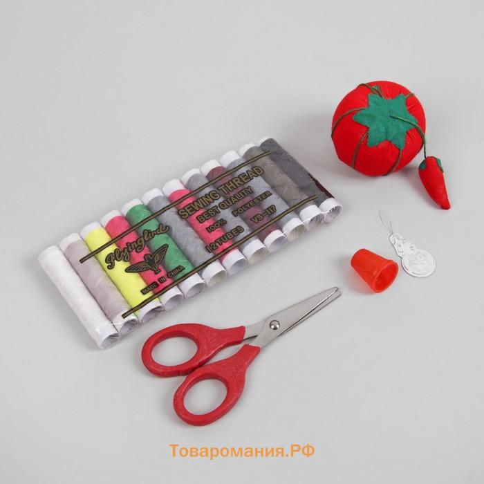 Швейный набор, 67 предметов, в сумочке ПВХ, 4 × 9 × 16,5 см, цвет МИКС