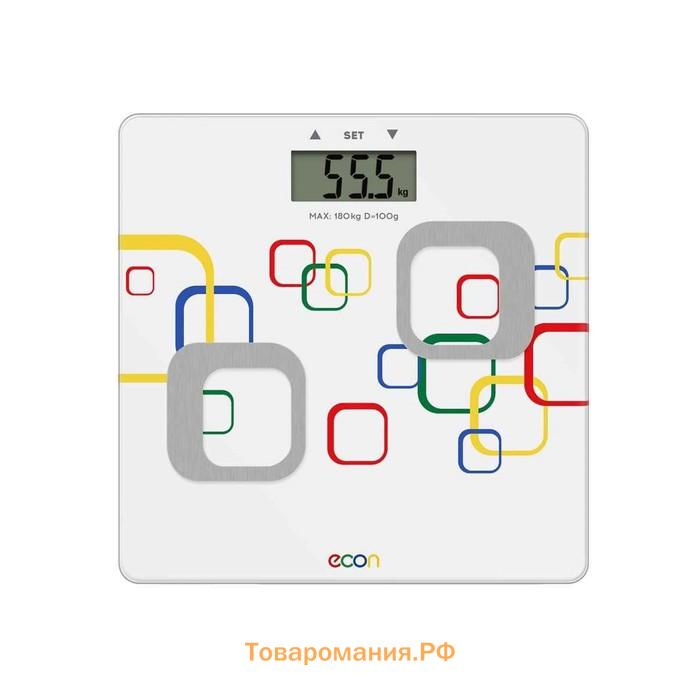 Весы напольные Econ ECO-BS114F, электронные, стеклянные, до 180 кг