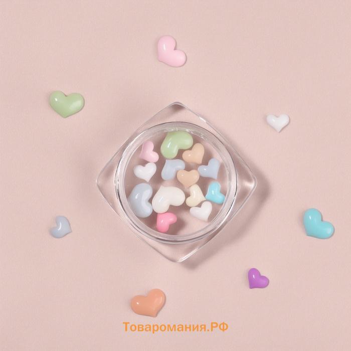 Фигурки для декора «Сердца», объёмные, разноцветные
