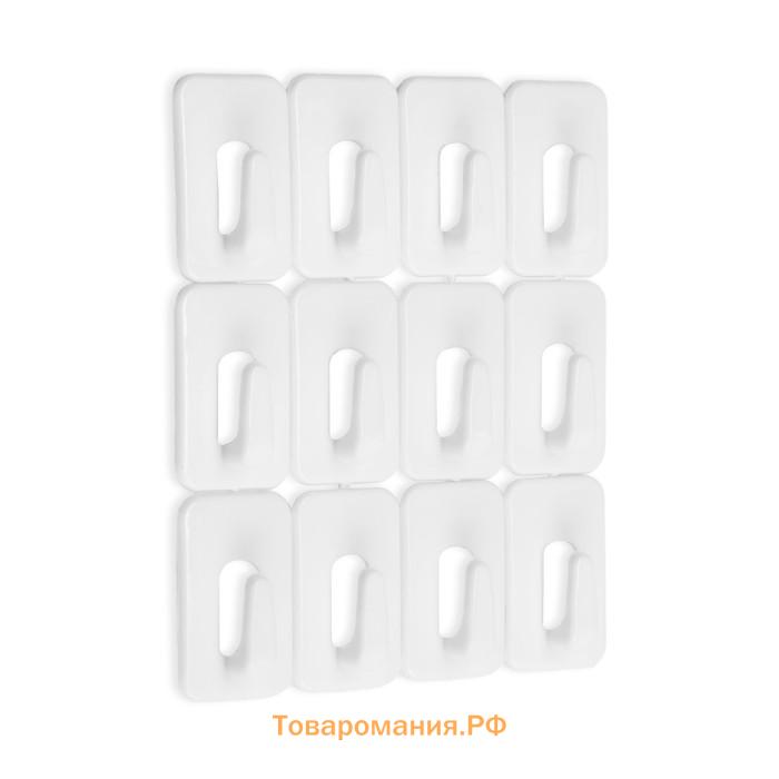 Держатель для проводов и гирлянд, 12 штук, белый