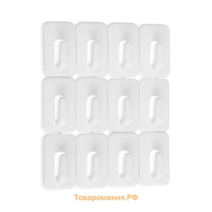 Держатель для проводов и гирлянд, 12 штук, белый