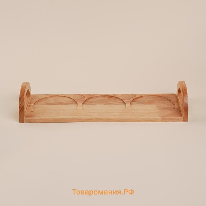 Банки для сыпучих SL Home «Тренто», 450/700/900 мл, набор 3 шт., на деревянной подставке, фарфор, белые