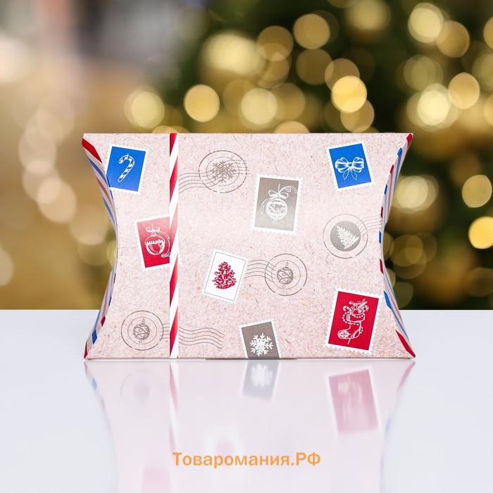Коробка складная, подарочная новогодняя «Подарок» 15×11×3 см