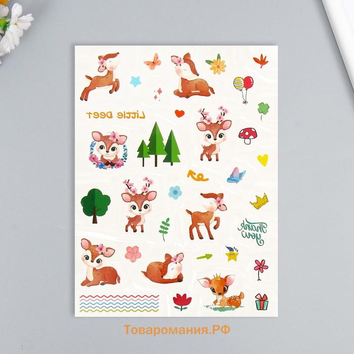 Переводные тату на тело цветные «Птицы. Олешки», 24×14.5 см, МИКС