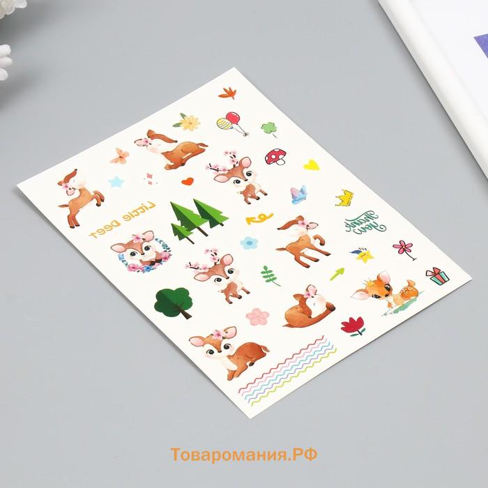 Переводные тату на тело цветные «Птицы. Олешки», 24×14.5 см, МИКС