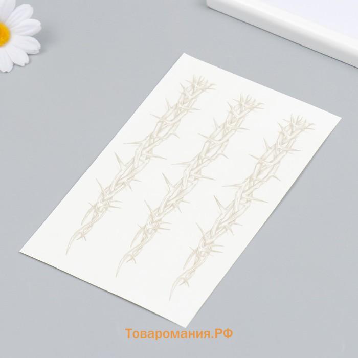 Переводная тату на тело синяя «Ветви с шипами», 18×11 см