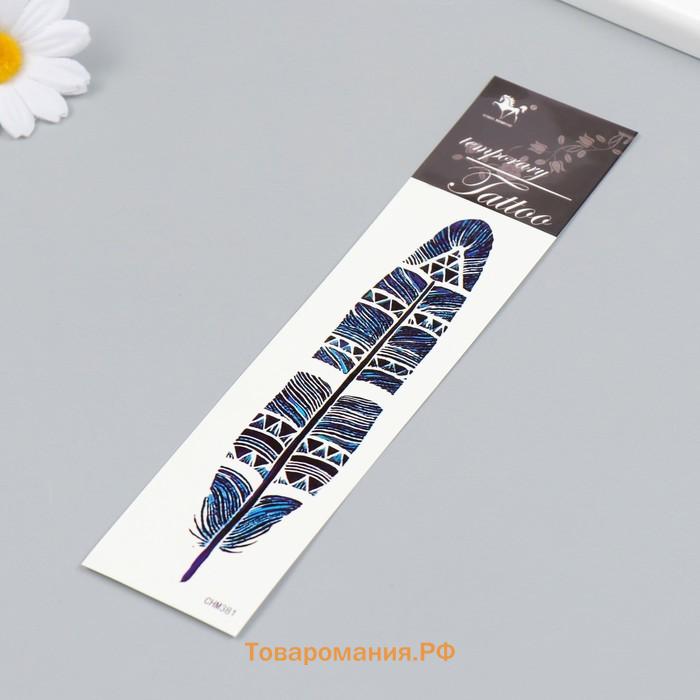 Переводная тату на тело цветная «Перо шамана», 20.8×4.7 см