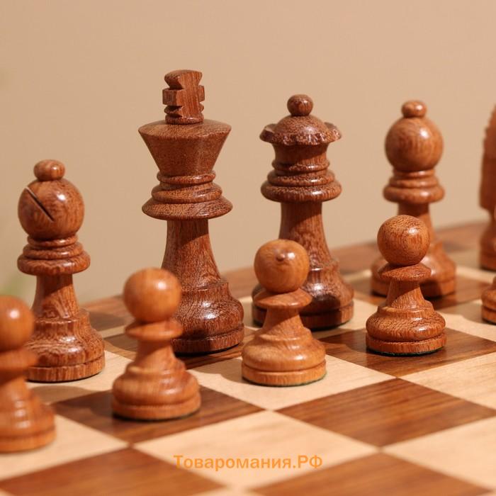 Игра настольная 3 в1, шахматы, домино, кубики, доска 35×35 см, дерево шишам
