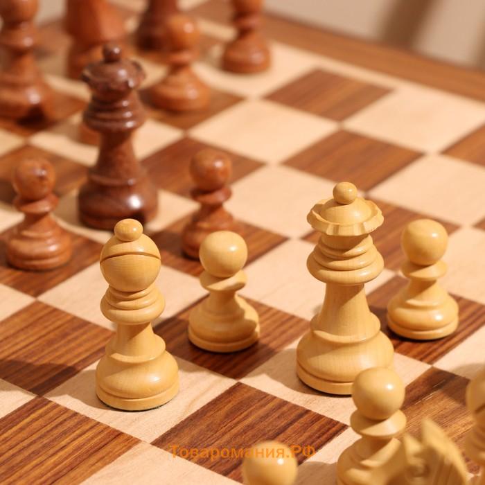 Игра настольная 3 в1, шахматы, домино, кубики, доска 35×35 см, дерево шишам