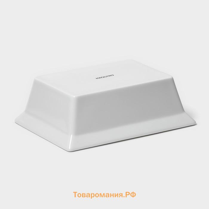 Форма для выпечки из жаропрочного фарфора Magistro White gloss, 700 мл, 17,5×13,5×5,5 см