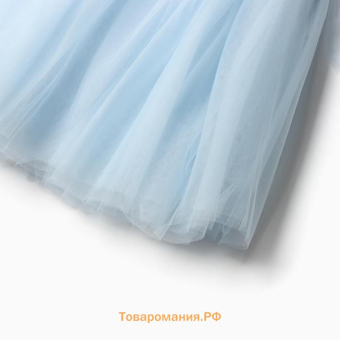 Платье нарядное детское MINAKU: PartyDress, цвет голубой, рост 116 см