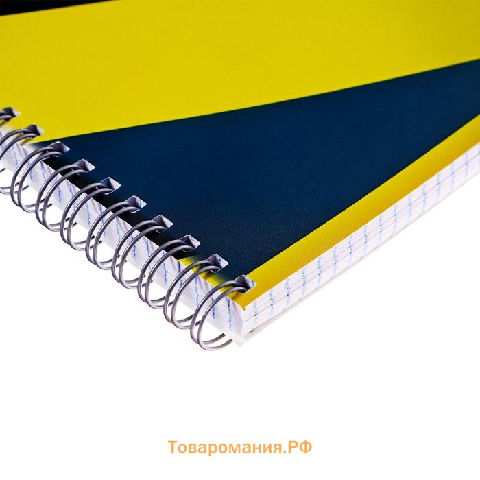 Тетрадь А4, 80 листов в клетку на гребне Calligrata «Офисная», с полосой, обложка мелованный картон, твин-лак, блок офсет