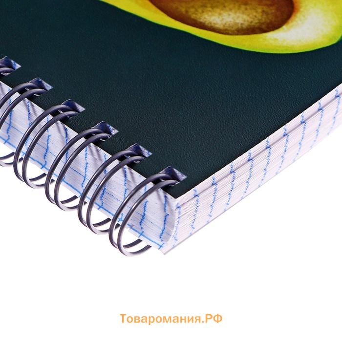 Тетрадь A4, 96 листов в клетку на гребне Calligrata «Авокадо» обложка мелованный картон, твин-лак, блок офсет