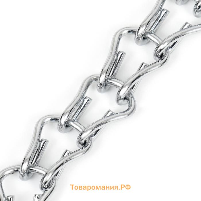 Ошейник - удавка с табличкой под гравировку, плетёный, 60 см, толщина проволоки 3 мм