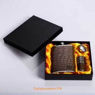 Подарочный набор «Орёл»: фляжка 270 мл, 4 рюмки, воронка