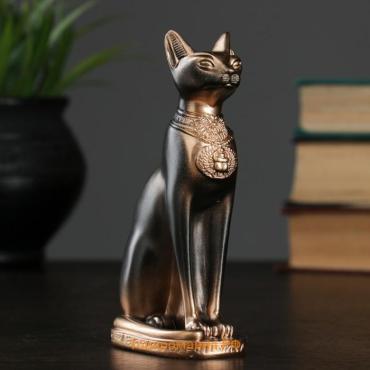 Фигурка гипс «Кошка египетская», бронза, 7×14×5 см