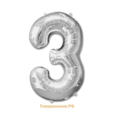 Воздушный шар фольгированный 40" цифра 3
