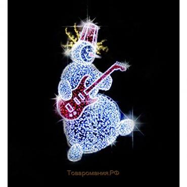Светодиодная фигура «Снеговик-музыкант», 110 × 150 × 80 см, 100 Вт, 220 В