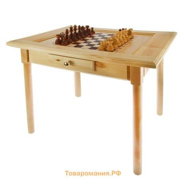 Шахматный стол деревянный, с ящиком, размер 80×60×72 см
