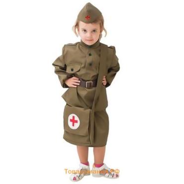 Костюм военного «Санитарка» для девочки, 3-5 лет рост 104-116 см