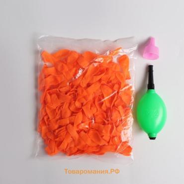 Водяные бомбочки с насосом и насадкой, 200 шт., оранжевые