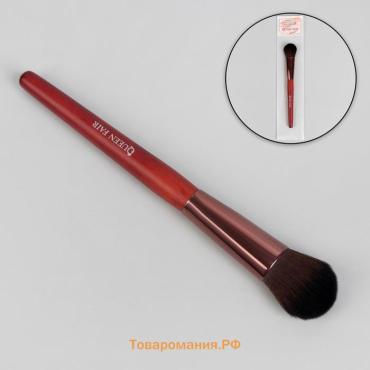 Кисть для макияжа Brush WOOD, 18 (±1) см, коричневая