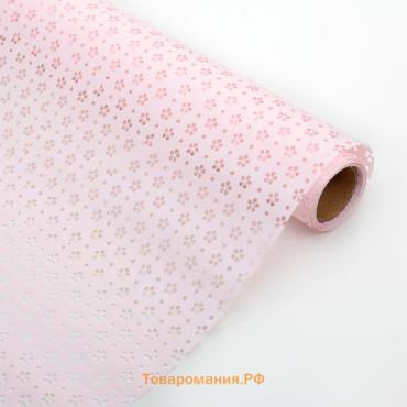 Фетр ламинированный с перфорацией «Цветочки», розовый, 57 см × 5 м