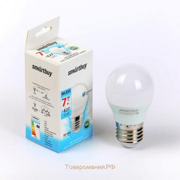 Лампа cветодиодная Smartbuy, Е27, G45, 7 Вт, 4000 К, дневной белый свет
