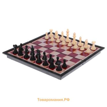 Магнитные шахматы «Шахматы» из пластика, компктные 24×24 см