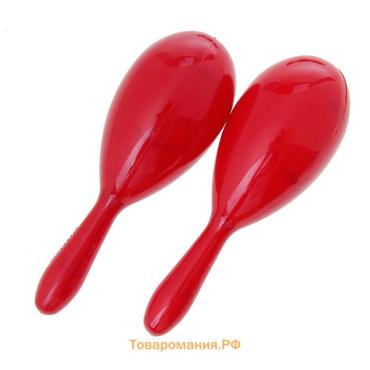 Маракас однотонный, набор 2 шт., цвет красный