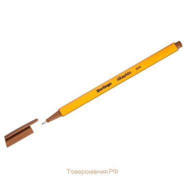 Ручка капиллярная Berlingo Rapido, 0,4 мм, трёхгранная, стержень коричневый