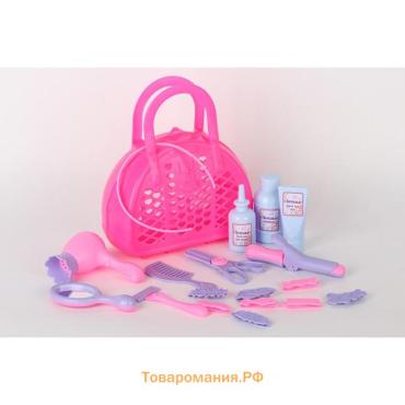 Игровой набор «Парикмахер» №3, 19 предметов, в сумочке