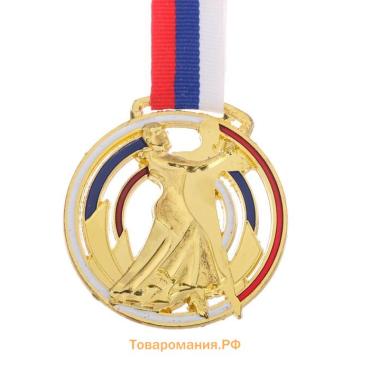 Медаль золото «Бальные танцы», d=6 см, с лентой