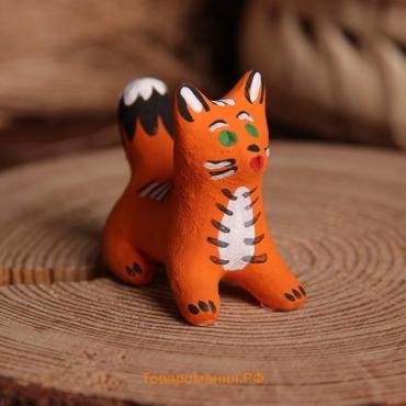Каргопольская игрушка «Фигурка: Котик», керамика, 3.5×4×5.5 см, МИКС
