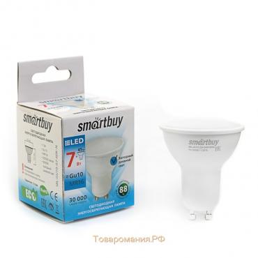 Лампа светодиодная Smartbuy, MR16, 7 Вт, GU10, 6000 К, холодный белый
