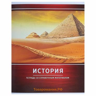 Тетрадь предметная Calligrata "Металл", 48 листов в клетку История, со справочным материалом, обложка мелованный картон, блок №2, белизна 75% (серые листы)