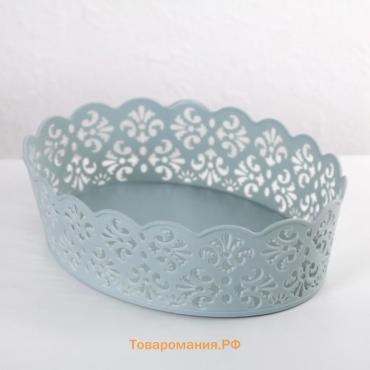 Корзина для хранения  «Кружевной узор», пластик, 21.5×15.5×6 см, МИКС