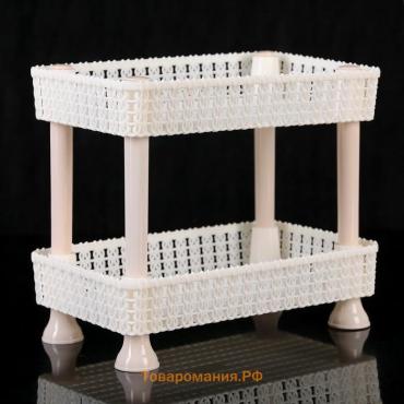 Этажерка настольная 2 яруса «Плетение», 24×15×20 см, МИКС