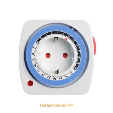 Таймер розеточный механический, Lighting, 16 A, интервал 15 минут, 220 В, суточный