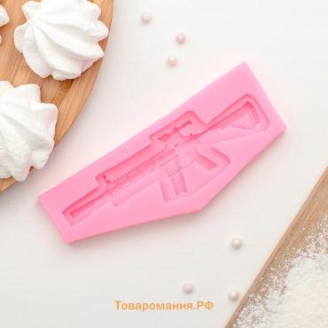 Молд для заливки «Автомат», силикон, 13.2×5.3 см, розовый