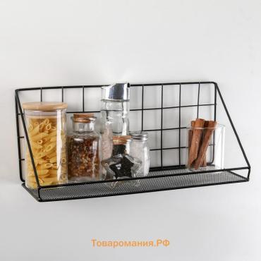 Полка для кухни  «Лофт», 35×12×15.5 см, чёрная