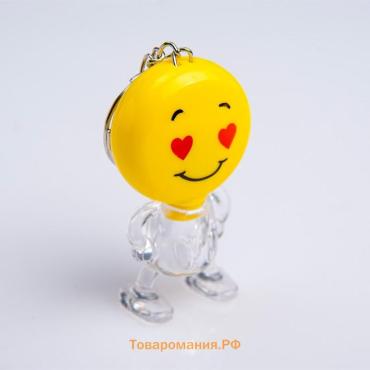 Фонарик брелок для ключей на кольце «Смайлик», 1 LED, 3×5.5 см