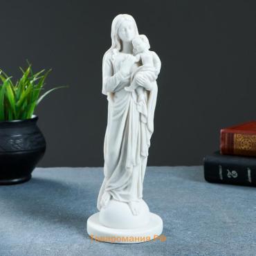 Фигурка «Дева Мария с младенцем», 22×8 см, белая, мраморная крошка