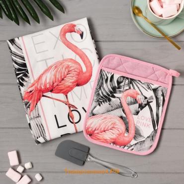 Набор подарочный LOVE PINK прихватка-карман, полотенце, лопатка