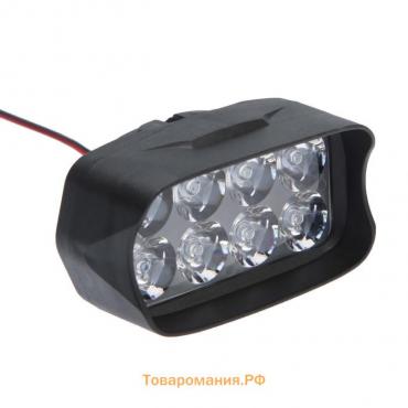 Фара cветодиодная для мототехники, 8 LED, IP67, 8 Вт, направленный свет